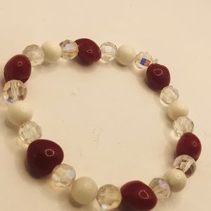 heart and crystal beaded bracelet